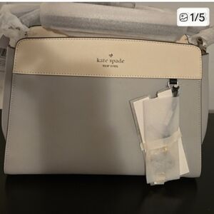 Kate Spade Ivory and Light Gray Satchel